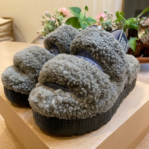 UGG oh Fluffita sandals shoes fluffy sterling slingback burnt olive - Picture 14 of 15